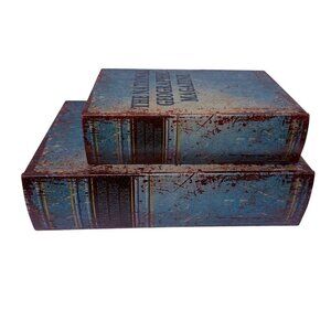 National Geographic Storage Book Boxes Set of Two Bookshelf Coffee Table Decor